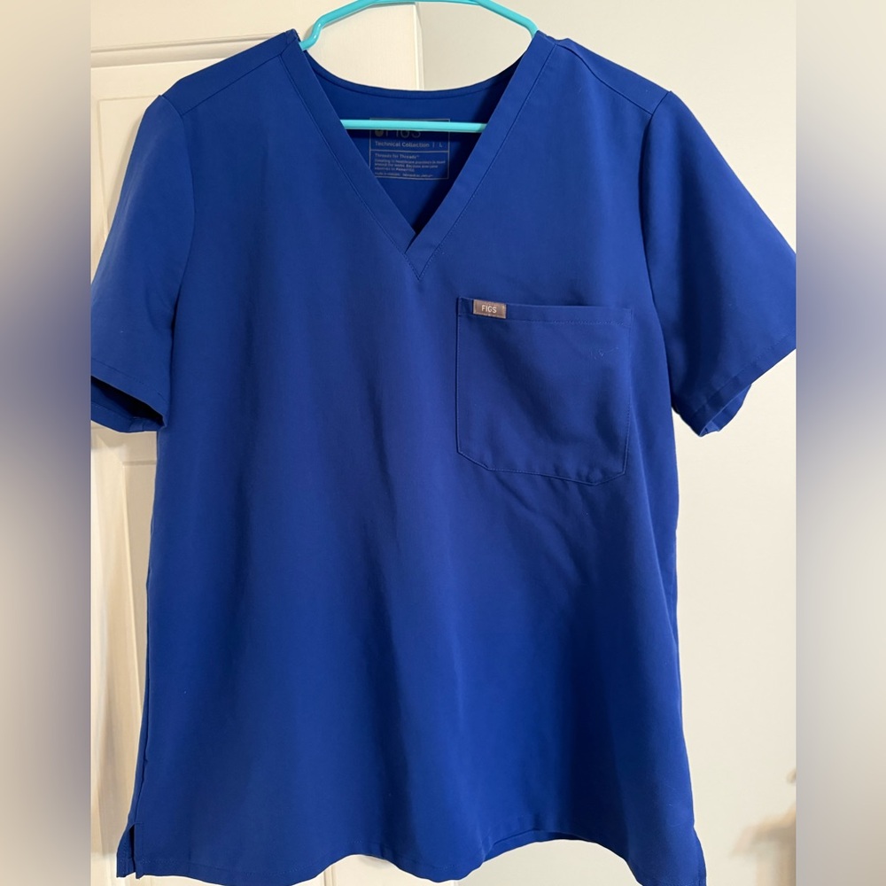 Figs Catarina Scrub Top Winning Blue
